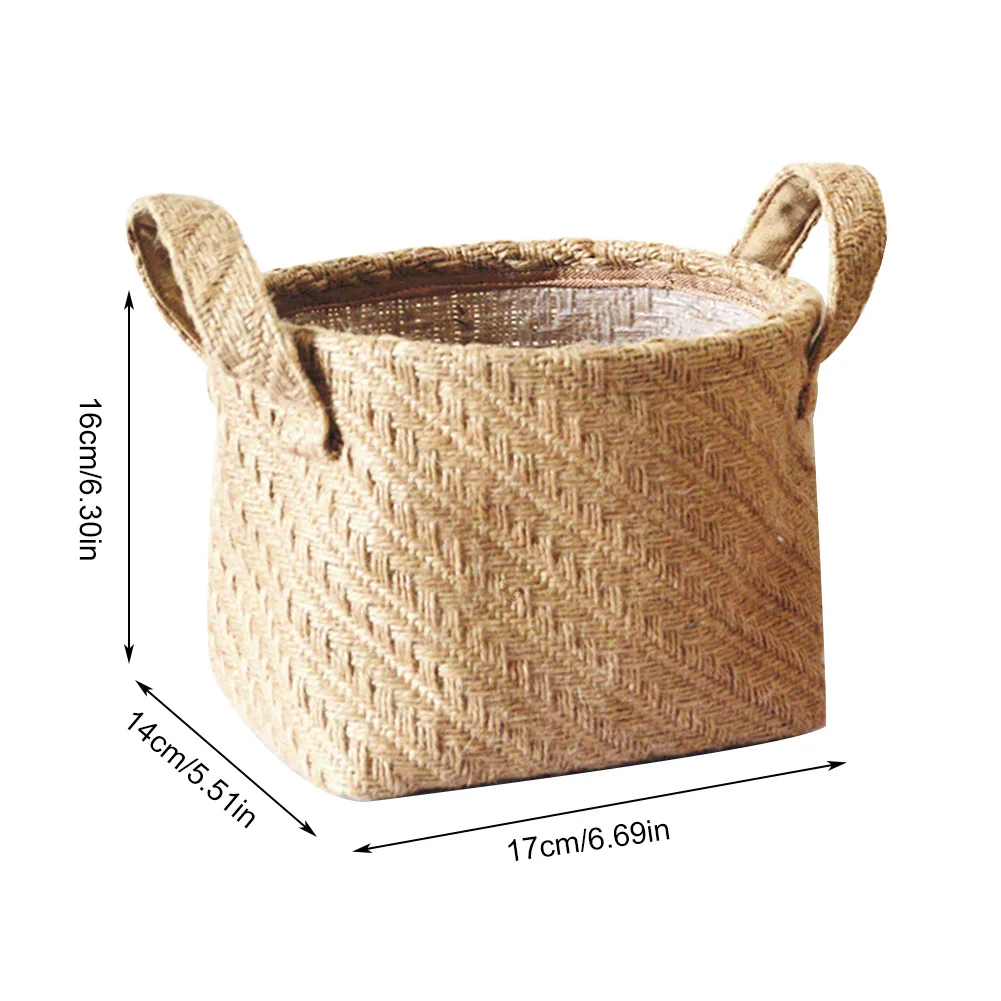 Бытовая Складная натуральная плетеная корзина для хранения садовая Цветочная