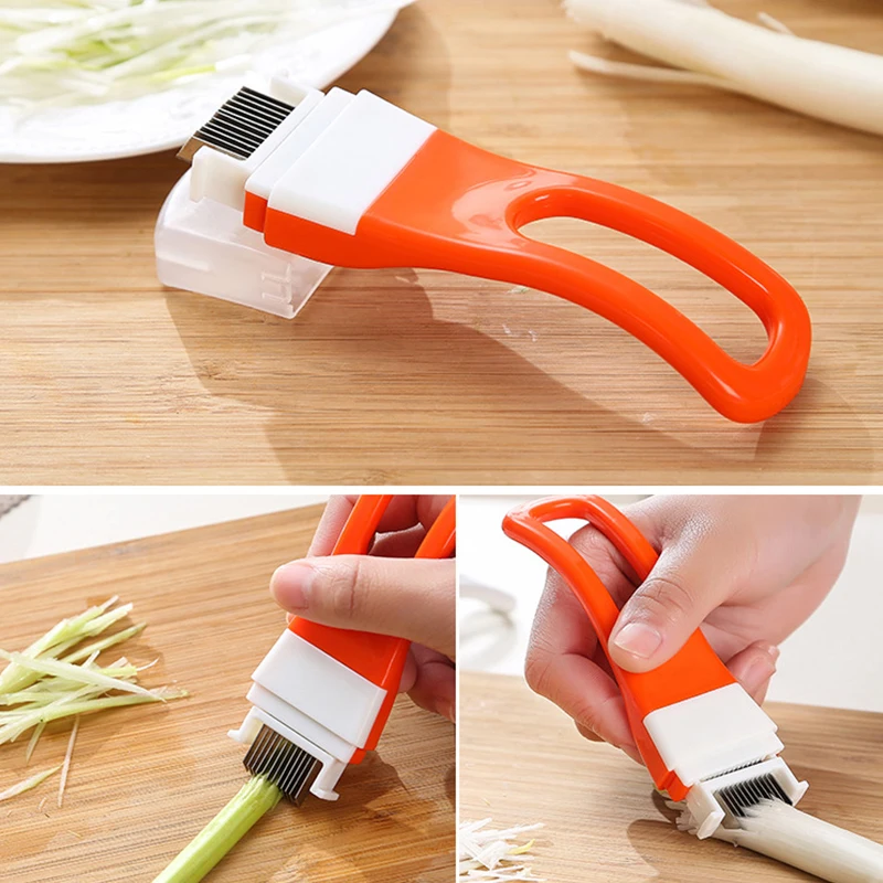 1pc Onion Vegetable Cutter Slicer Multi Chopper Scallion Kitchen Knife Shred Tools Slice Cutlery Cooking 1 Piece in Random | Дом и сад