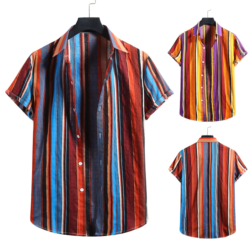 

2021 Spring/Summer Men's Short Sleeve Floral Shirt Hawaiian Shirt CY14