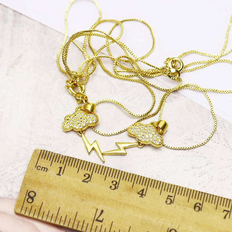 

10 Pcs Cloud flash pendant jewelry necklace zirconia Boxes chain accessories for women necklace for women New design 7360