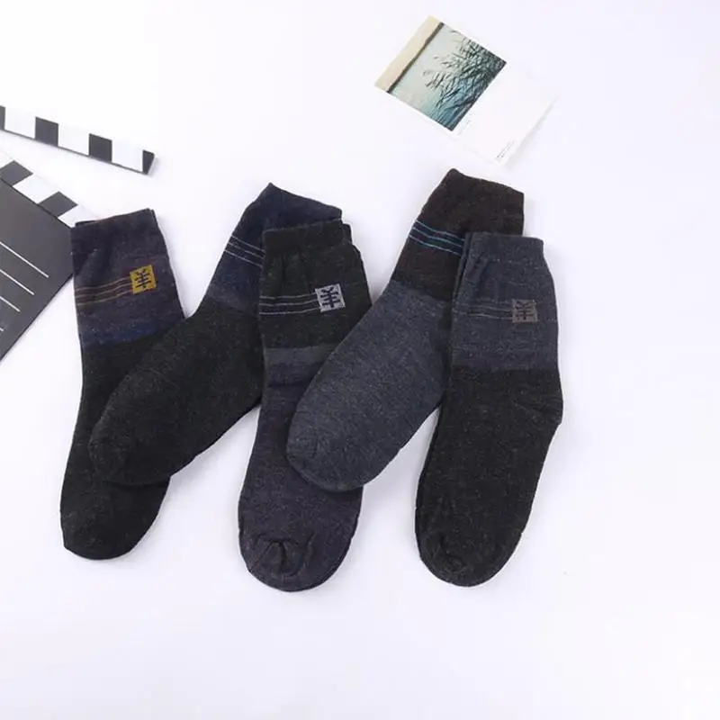 1 пара осенне зимних мужских шерстяных носков Высококачественные мягкие мужские