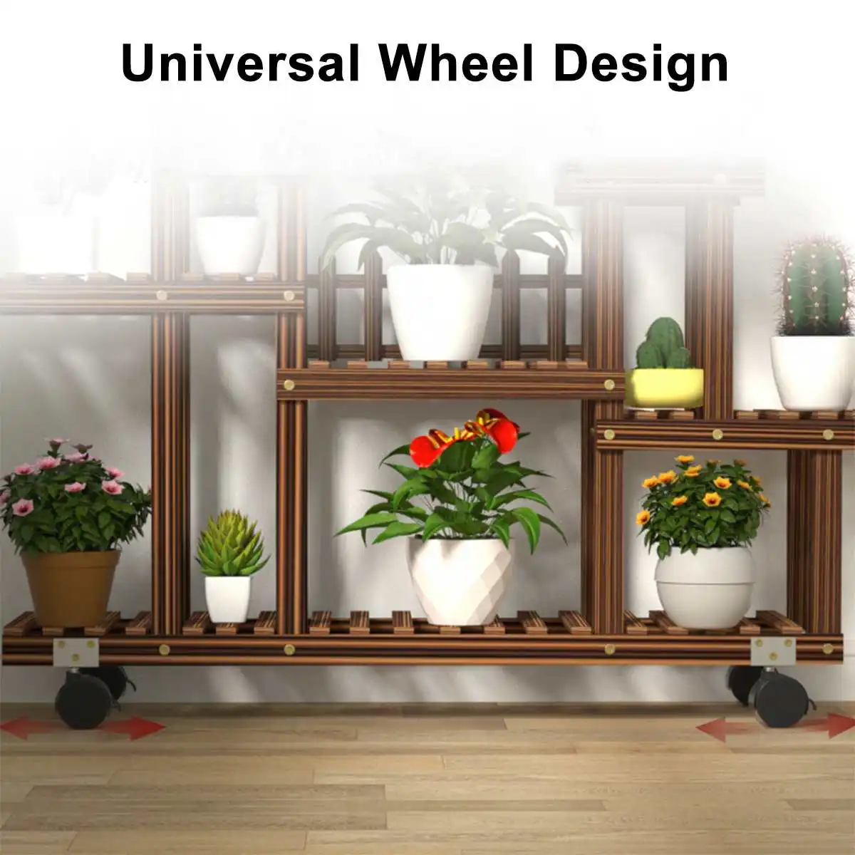 

Solid Wood Multi Tier Flower Plant Holder Stand Rack Wood Shelves balcony flower rack Plant stand Garden Bonsai Display Shelf