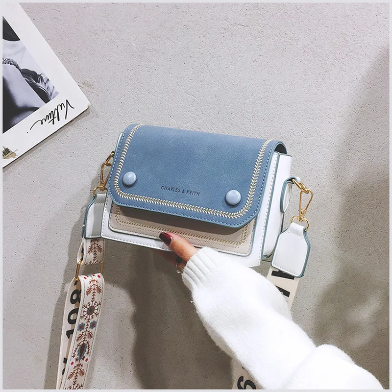 

Luxury Contrast Color Crossbody Bags for Women 2021 New High Quality Leather Shoulder Messenger Bag Korean Version Female Purses