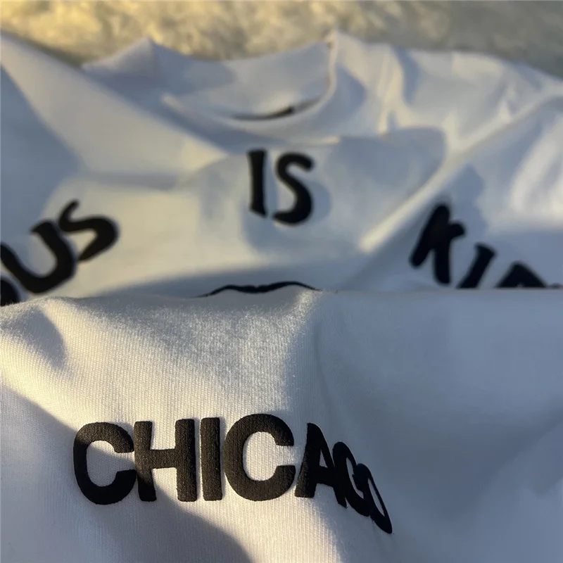 Футболка CPFM KANYE с надписью Иисус король свободная коротким рукавом круглым