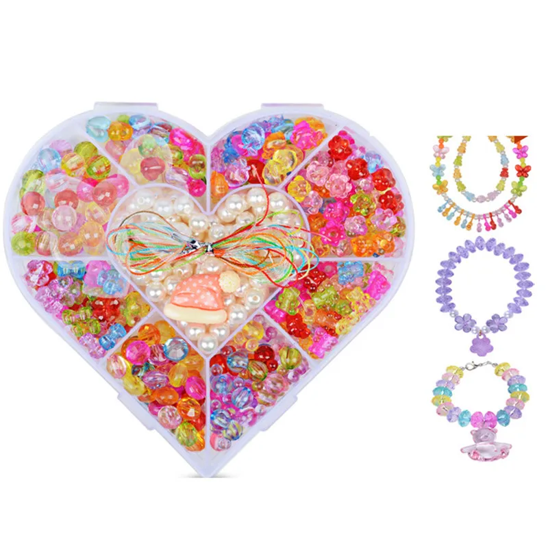 400 набор бисерных игрушек 9 ячеек коробка для любви Детские бусины девочек