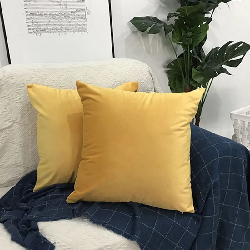 23 Цвета бархатная наволочка декоративные подушки Чехол на подушку синий желтый