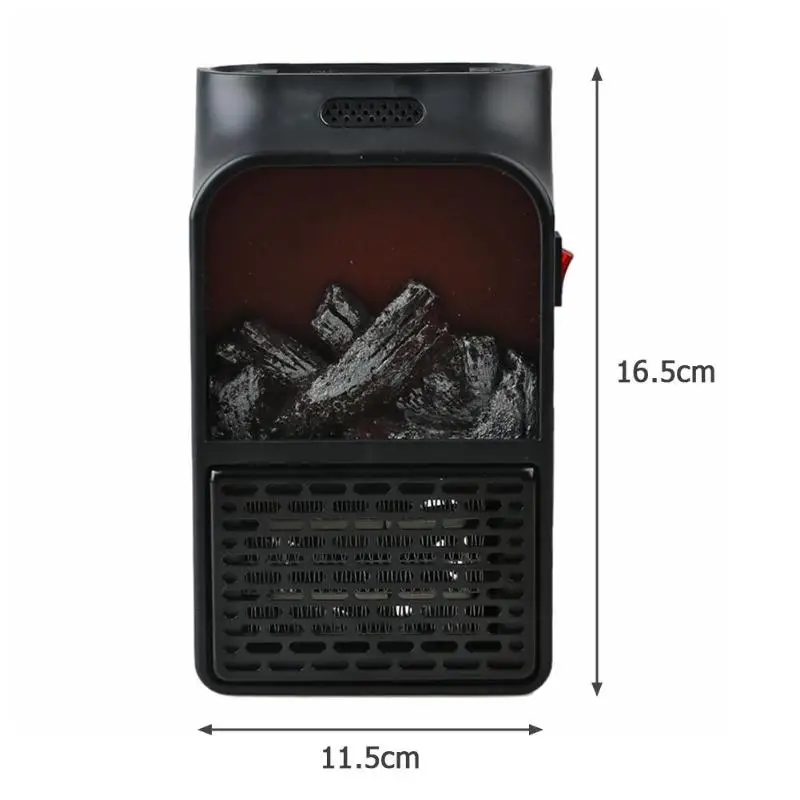 

900W Mini Electric Wall-outlet Flame Heater EU US Plug-in Air Warmer PTC Ceramic Heating Stove Radiator Household Wall Handy Fan