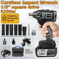 12inch square drive lithium ion cordless electric impact wrench with gun charger 5 0ah battery 520nm for household power tools