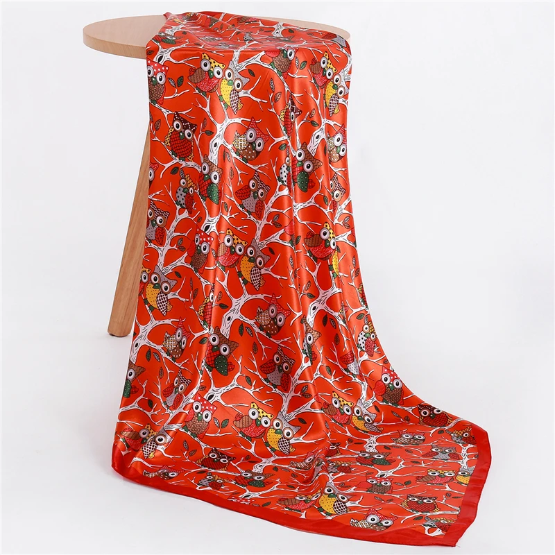 Шарф квадратный Женский с принтом совы| |