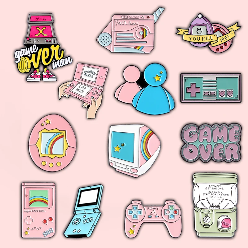 PLAY! Эмалированные заколки для игр 80 х эмалированные лацканов ретро