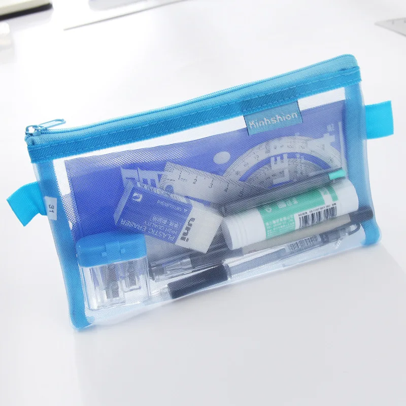 Простой Прозрачный Сетчатый Чехол карандаш для офиса студентов чехол нейлоновые