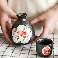 ceramic wine set drinkware japanese creative under glaze color red plum gift box household 1 pot 2 cups of sake liquor waterware