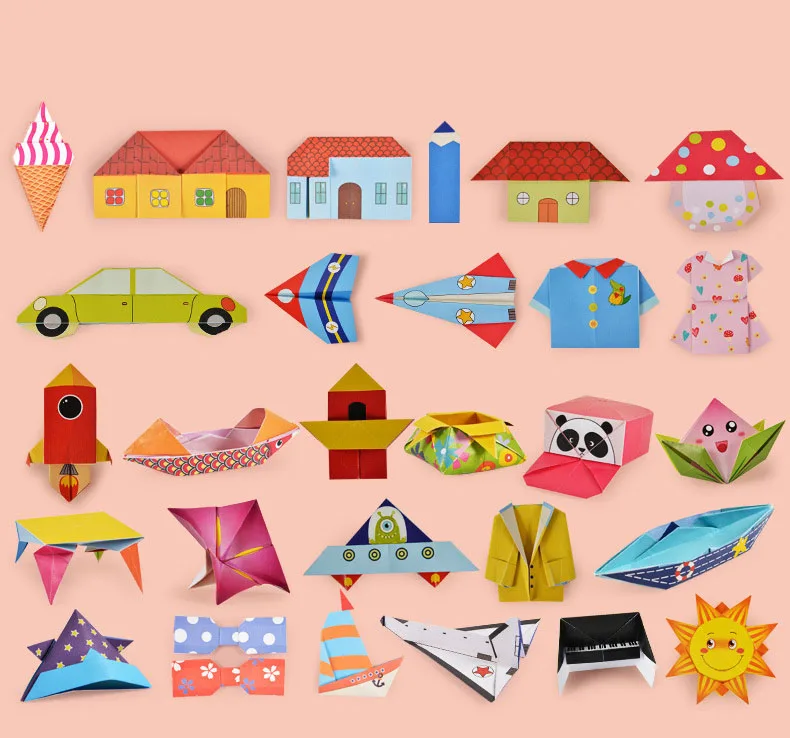 27 видов квадратная бумага для оригами детская двухсторонняя цветная Складная