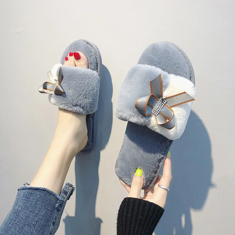 2019 новые плюшевые тапочки женские осенние и зимние повседневные модные домашние