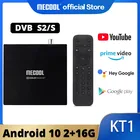 ТВ приемник MECOOL KT1 4K спутниковый декодер Amlogic S905X4 Netflixs Android TV 10 DVB-S2 Dolby Google Italy испанская ТВ-приставка