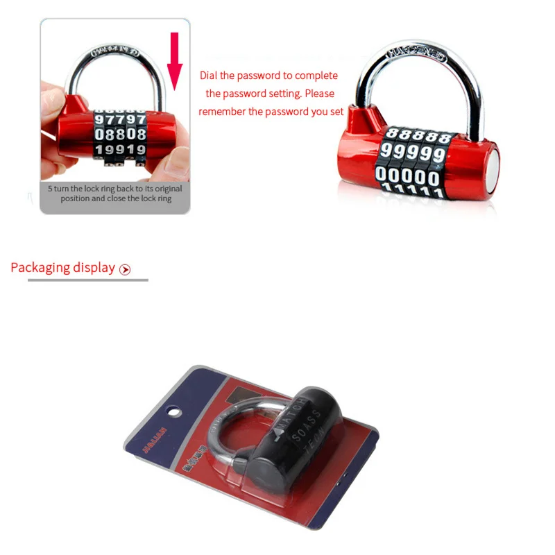 5-значный большой замок с паролем безопасный для путешествий ящик багажа дверной