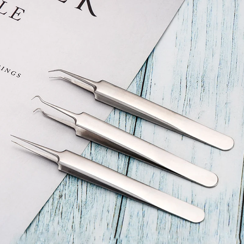 

Needle Tweezers Blackhead Pimples Removal Pointed Bend Head Face Care Tools Material is stainless steel