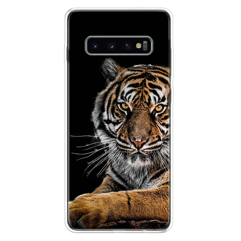 Чехол для телефона с изображением льва тигра животного Samsung Galaxy S23 S20 S21 FE S22 Ultra 5G S10