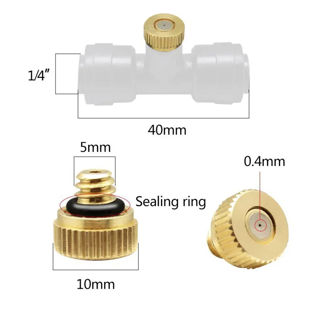 

Garden Patio Misting Cooling System Accessories 1/4'' 10pcs Water Automatic Mist Nozzles For Garden Yard
