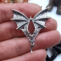 new 5 piecesbatch 4240mm retro metal vampire bat animal antique bronze galvanized alloy bat pendant diy jewelry making