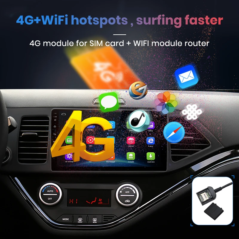 Junsun V1 2G+ 32G Android 9,0 для KIA Picanto 2011- Автомобильный Радио Мультимедиа Видео плеер навигация gps 2 din dvd