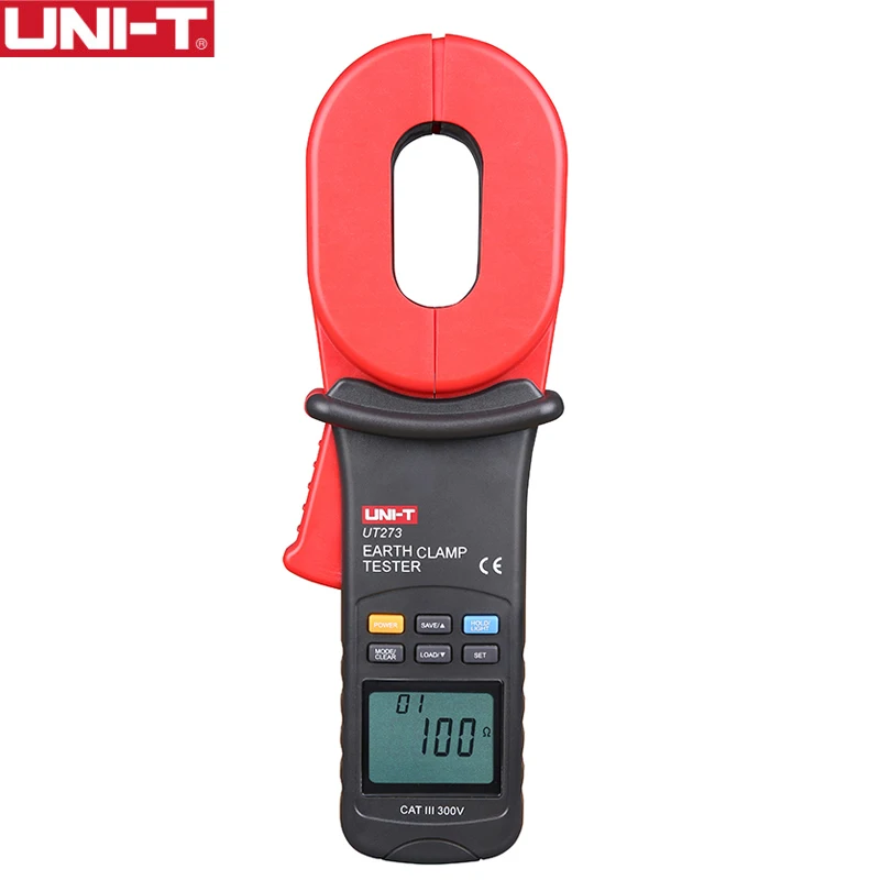 

UNI-T Clamp Earth Ground Tester 10000 Counts Auto Range Resistance Tester Ohmmeter with Data Storage LCD Backlight UT273 UT275