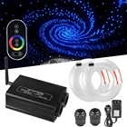 RGB-подсветильник ка для двигателя, 32 Вт, Двойные головки с радиочастотным сенсорным дистанционным управлением, светодиодный источник света из оптического волокна для украшения автомобильной крыши, звездного неба