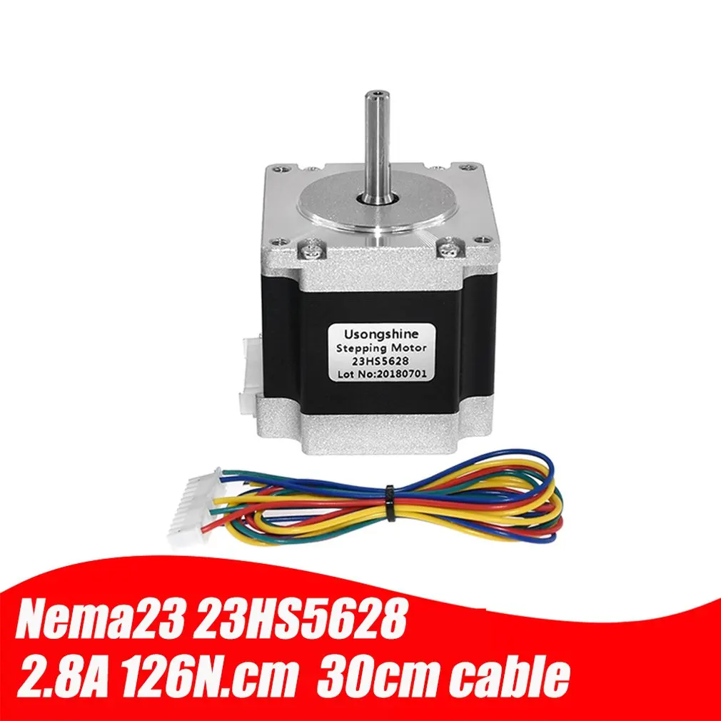 

23HS5628 4-lead Nema 23 Stepper Motor 2.8A With 8.00mm Shaft CNC Laser Grind Foam Plasma Cut Stepper Motor
