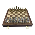Развлекательная деревянная складная шахматная доска, отличные ретро металлические Литые шахматы, набор шахматных игр, Высококачественная шахматная доска