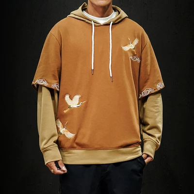 

Print 2022 Autumn Spring Black Brown Patchwork Hoodies MEN'S Sweatshirts Hip Hop Punk Streetwear Casual Pullover