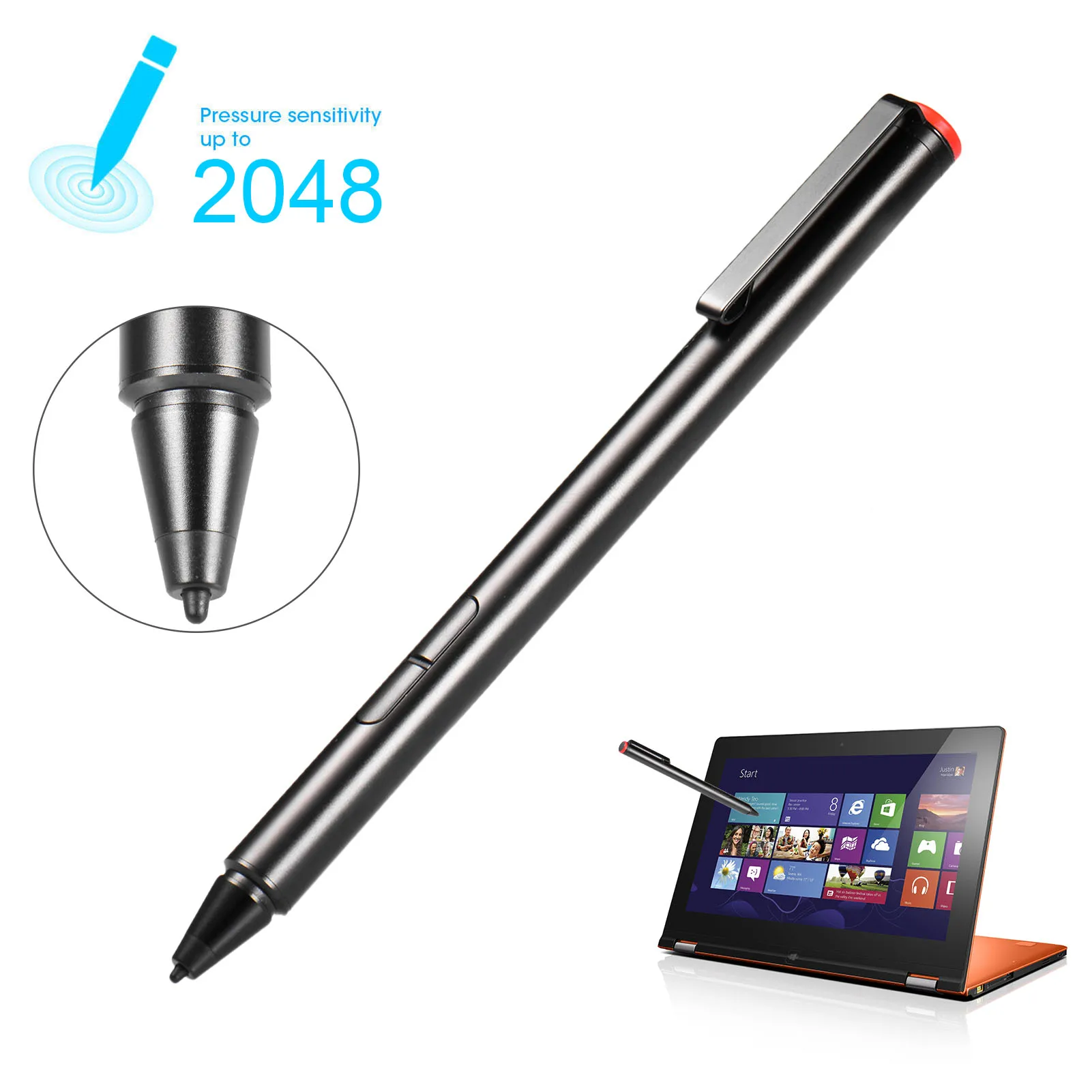 

Active Stylus Pen Tablet Touch Screen Pen Pressure Sensitivity Pencil For Thinkpad Yoga 260 460 Miix 4 5 510 700 710 720