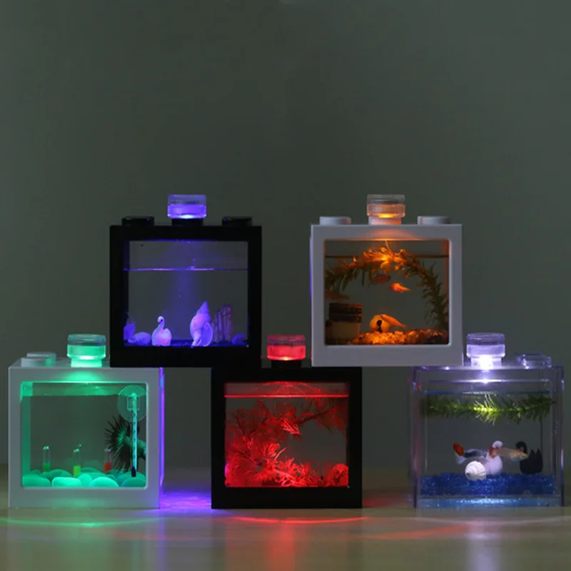 Мини аквариум со светодиодный светильник лампой USB|Большие и маленькие