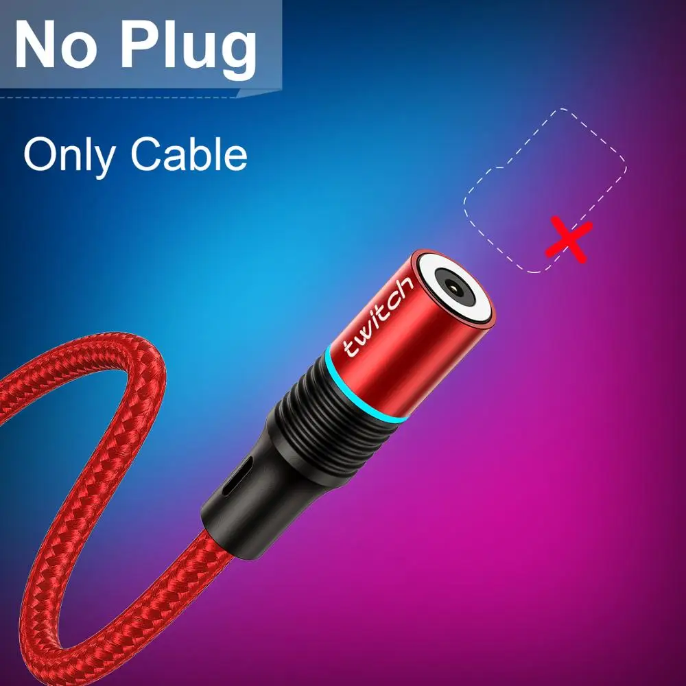Магнитный кабель Twitch usb type-C кабель для samsung S10 huawei Xiaomi Быстрая зарядка type-C зарядный провод USB C магнит - Цвет: Only Red Cable