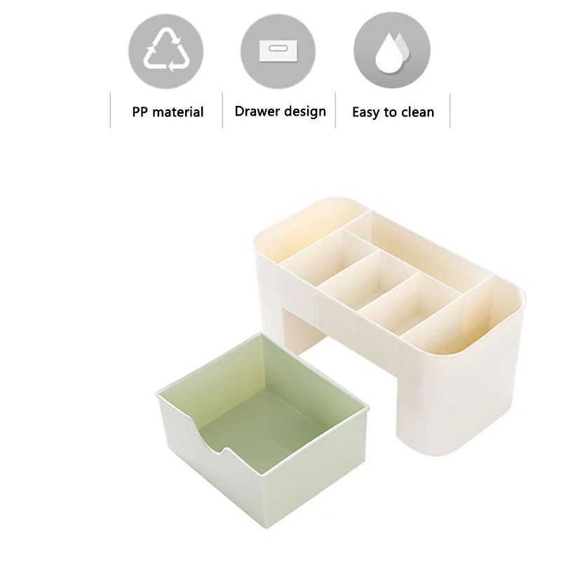 Пластиковая коробка для хранения органайзер макияжа ящики косметики офисных