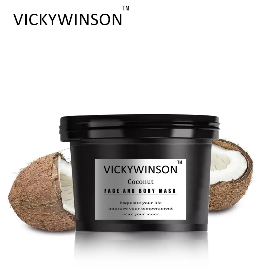 Кокосовый скраб крем VICKYWINSON 50 г натуральный увлажняющий мягкий для тела
