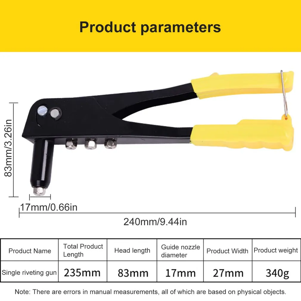 Manual Double Handle Rivet Gun Stainless Steel Pull Willow Metal Woodworking Hand Tools Repair Kit | Инструменты
