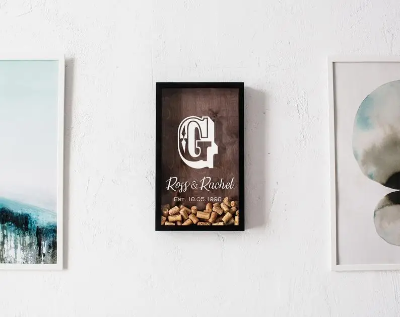 Индивидуальная винная пробка свадебное украшение коробка для помолвки теней