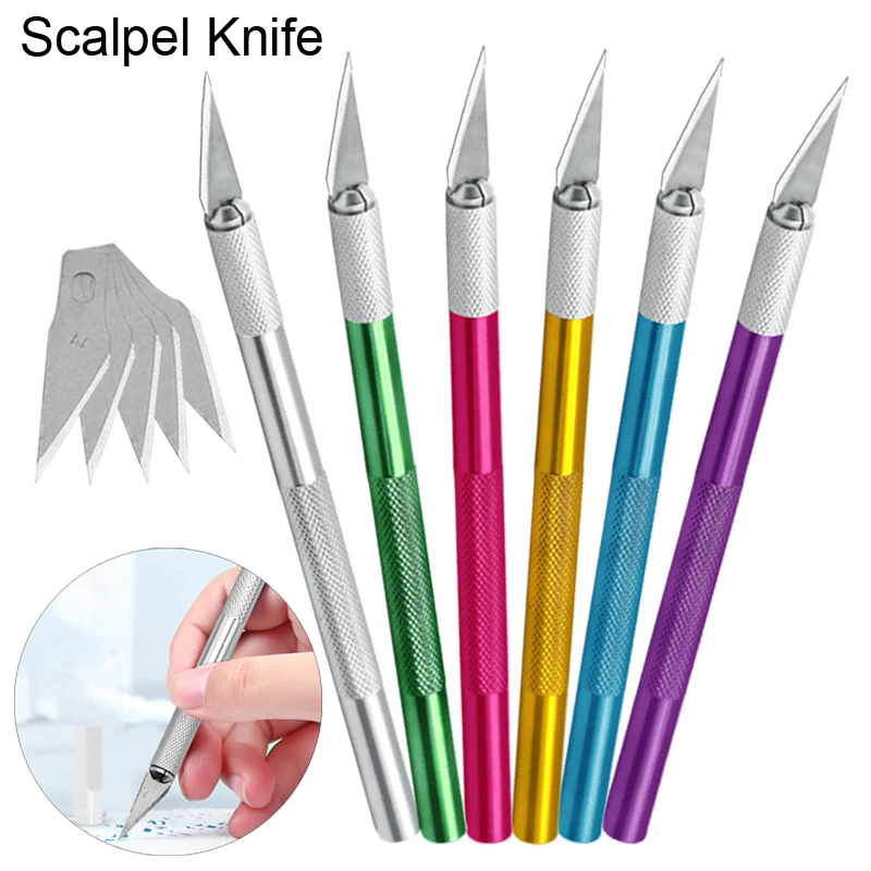

Engraving Scalpel Knife Set Metal Fruit Food Craft Sculpture Scalpel Blade Stationery Scalpel Handle and Blade #11 Carving Tools