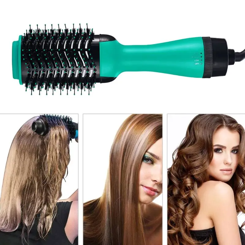 

Professional One Step below Hair Dryer Brush 2 in 1 Straightener and Curler Hot Air Curling iron Rotating Comb Hot Air
