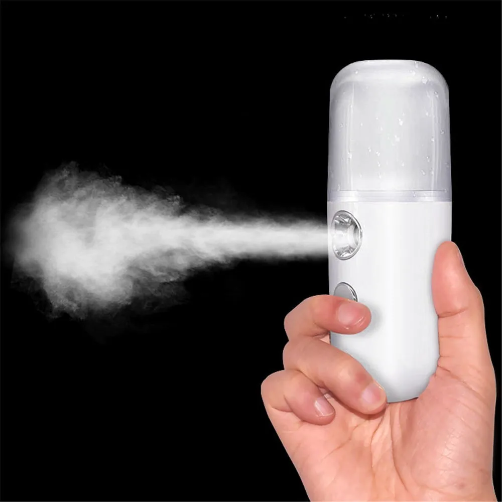 

Portable 30ml USB Air Humidifier Mini Rechargable Handheld Water Ultrasonic Nano Essential Milk Oil Diffuser Face Steamer Spray