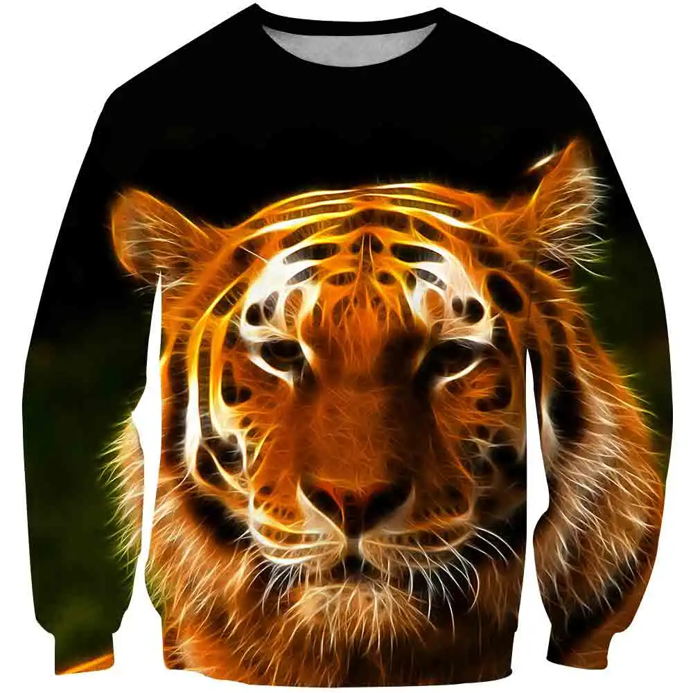 

3D Boys animal tiger harajuku Print Girls Funny Round Neck Costume Children 2020 Autumn Clothing Kids Clothes Pullover street