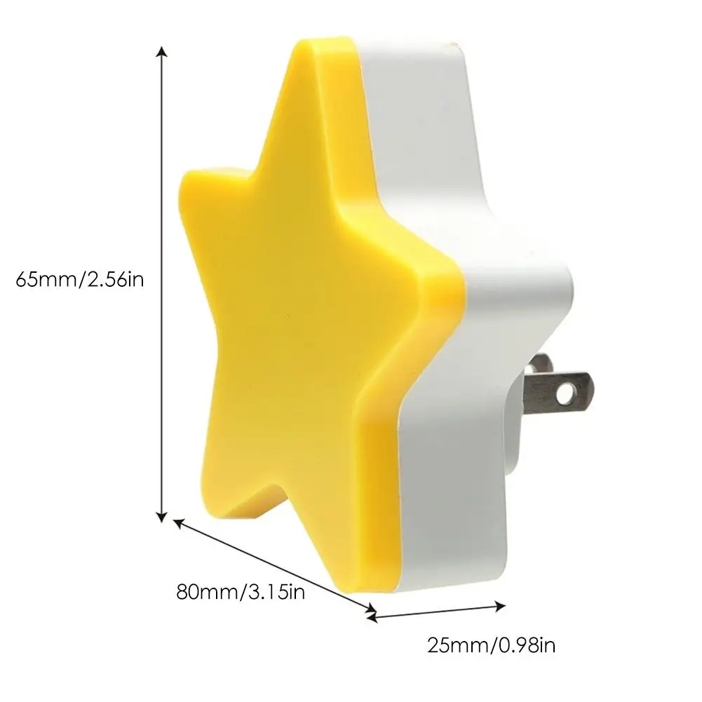 Светодиодный ночник с таймером 110 В 220 желтая звезда штепсельная розетка