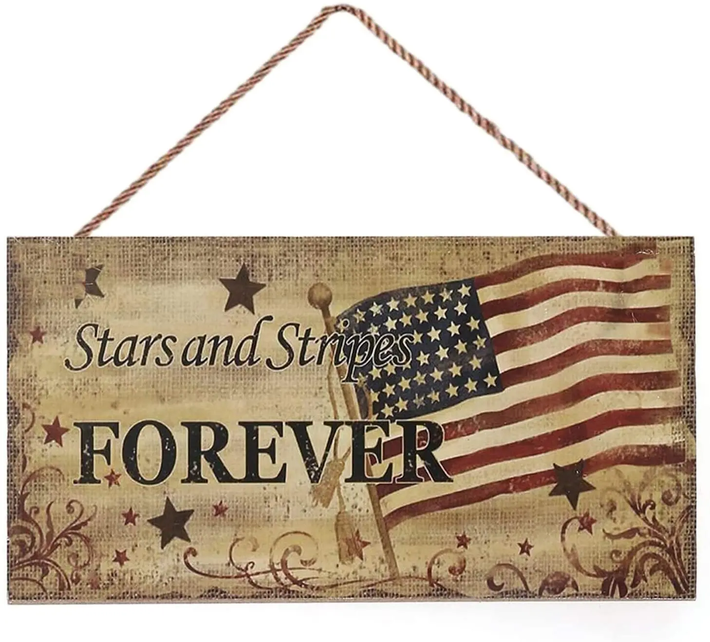 

4th of July Wooden Plaque Hanging signs Wall Decorations,Americana Independence Day Party Decorations