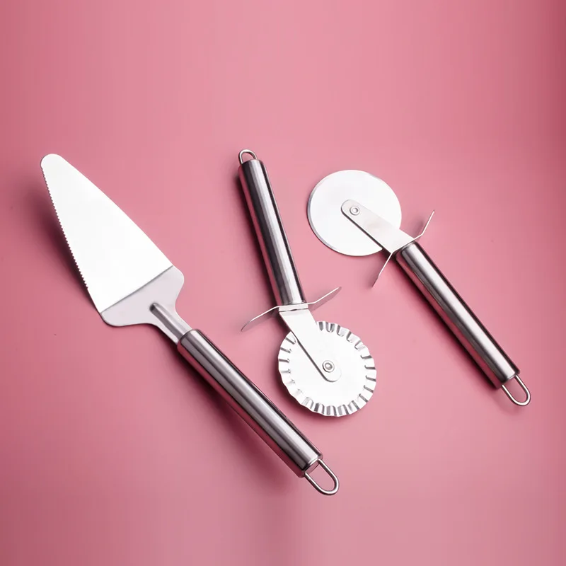 Kitchen Simple Baking Tools Set Pizza Cutter+Cake Shoveling+Potato Press DIY Pastry Cake Decorating Accessories | Дом и сад