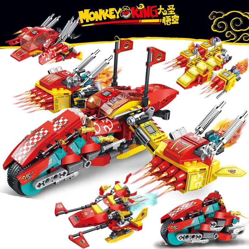 Конструктор Обезьяна Король 4 в 1 облачный истребитель Супергерой-монах самолет