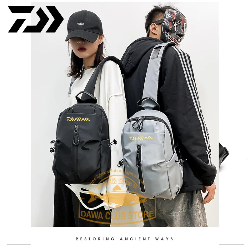 

2020 Daiwa Simple Shoulder Messenger Bag for Men and Women Men's Outdoor Fishing Waterproof Chest Bag Sports Cross Body Bag