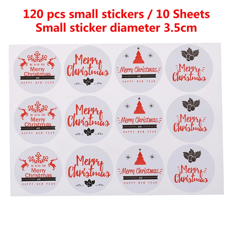 120 шт./лот ручная работа печать бумажная наклейка на Рождество Свадьба конфеты