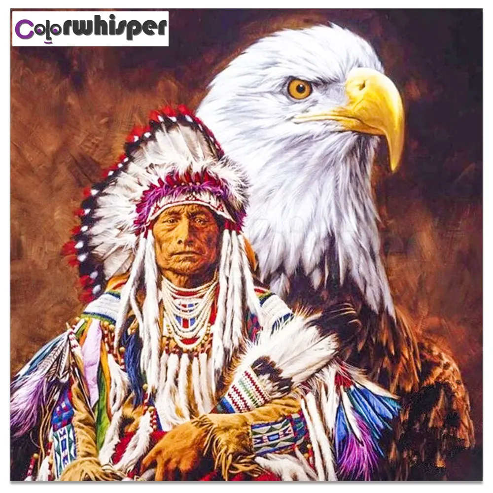 

Diamond Painting Full Square/Round Drill Old Indian Eagle 5D Embroidery Cross Stitch Mosaic Crystal Picture Gift Decor Z2057