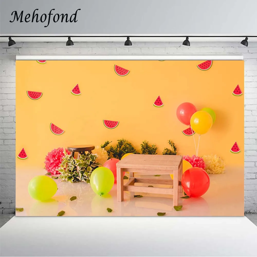 

Mehofond детский фон для фотосъемки воздушный шар в форме арбуза для маленьких, многоярусная юбка портрет фотосессия фон для фотостудий фотозо...