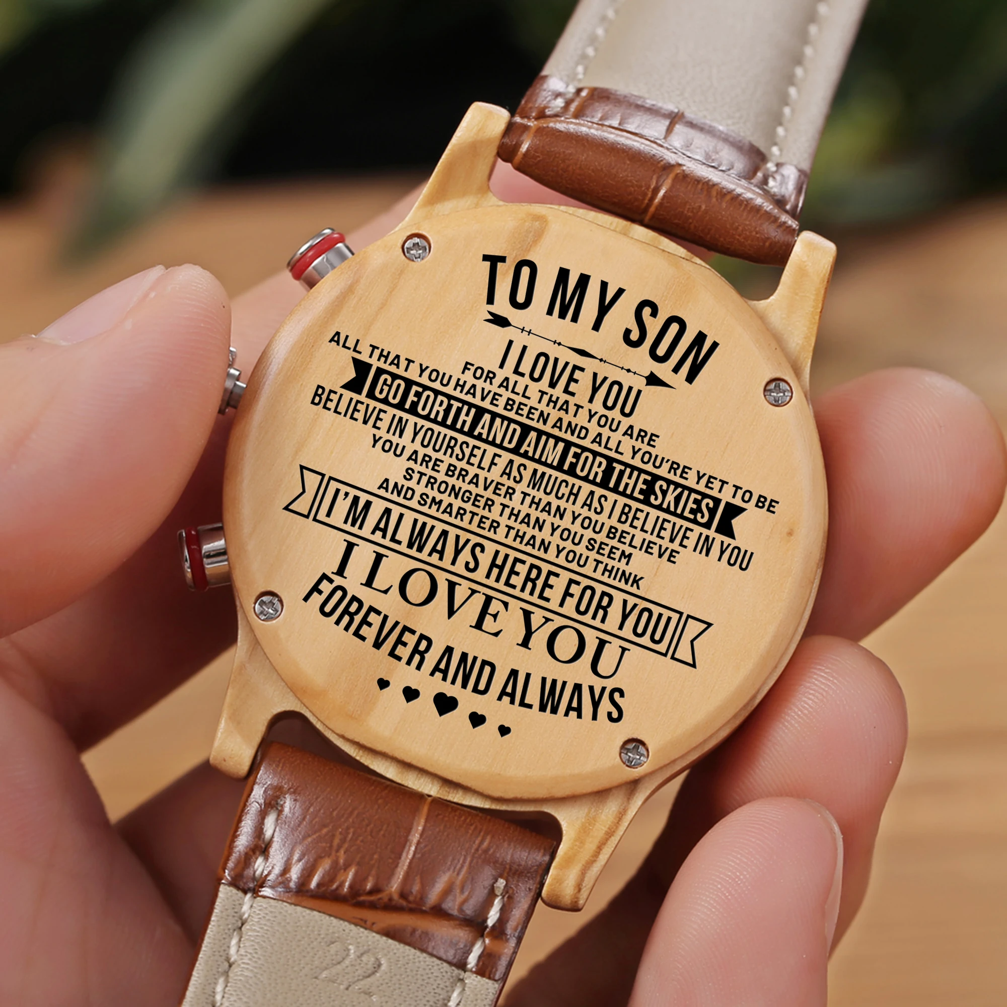 

To My Son 2019 Hot Selling Engraved Watches Calendar 24-hours Seconds Dail Analog Men Watches Military Family Gifts
